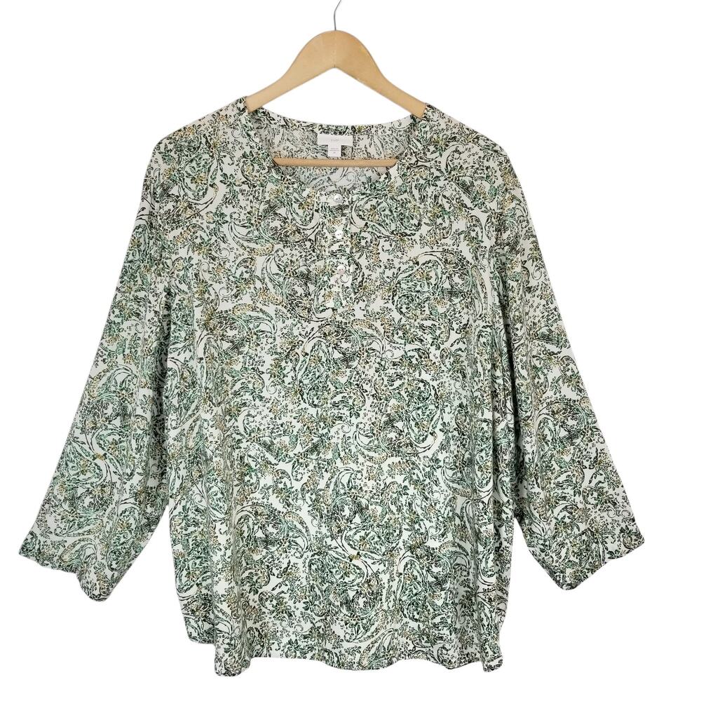 J. Jill Women's Popover Blouse Rayon Size 2X